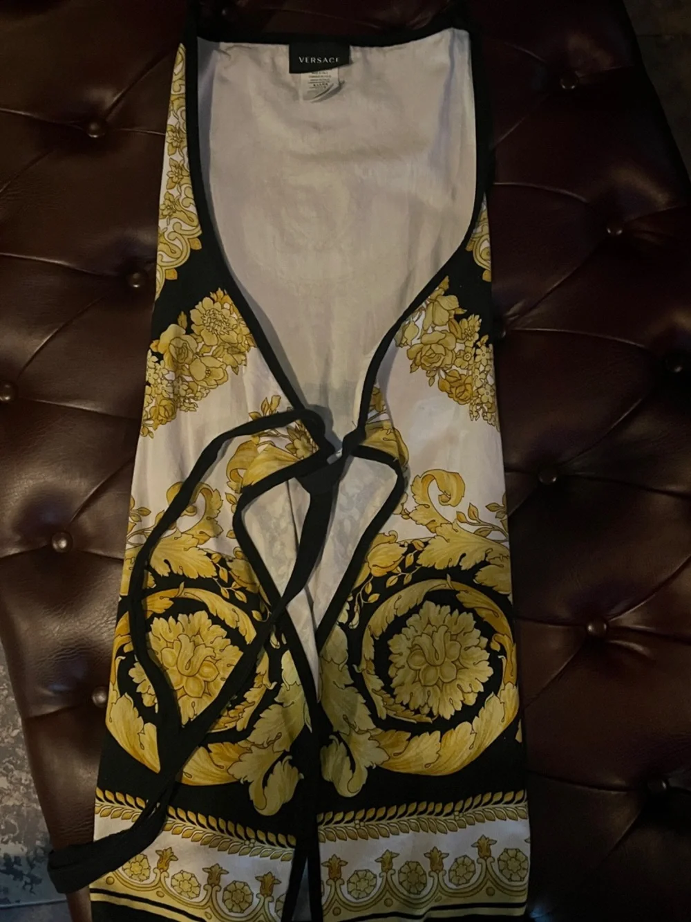 Versace Apron Medusa Medallion Print Black, White and Gold Baroque